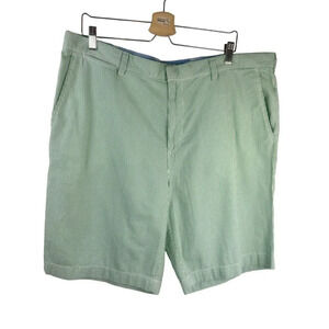 NEW Tommy Hilfiger Seersucker Shorts Men 40 Green White Stripe Golf Preppy Party